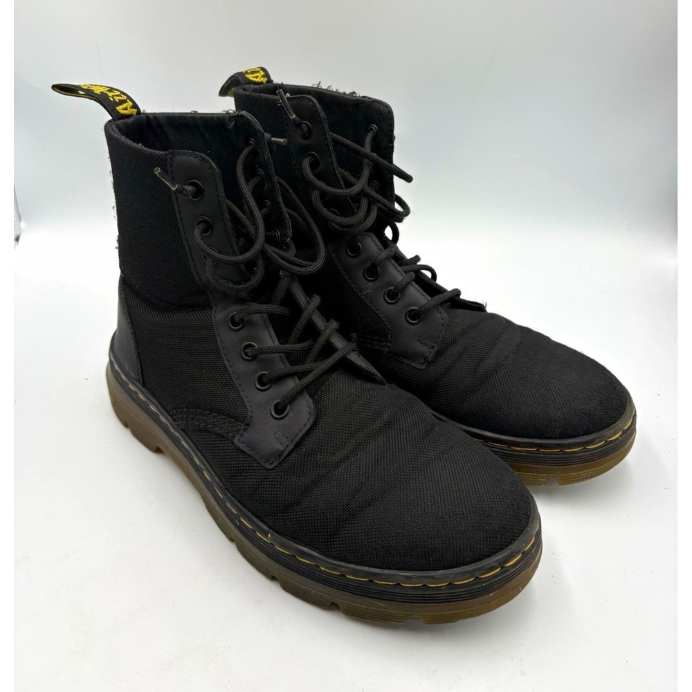 Dr. Martens Combs Black Combat Ankle Boots Mens 8 Womens 9 JV004 GV05R